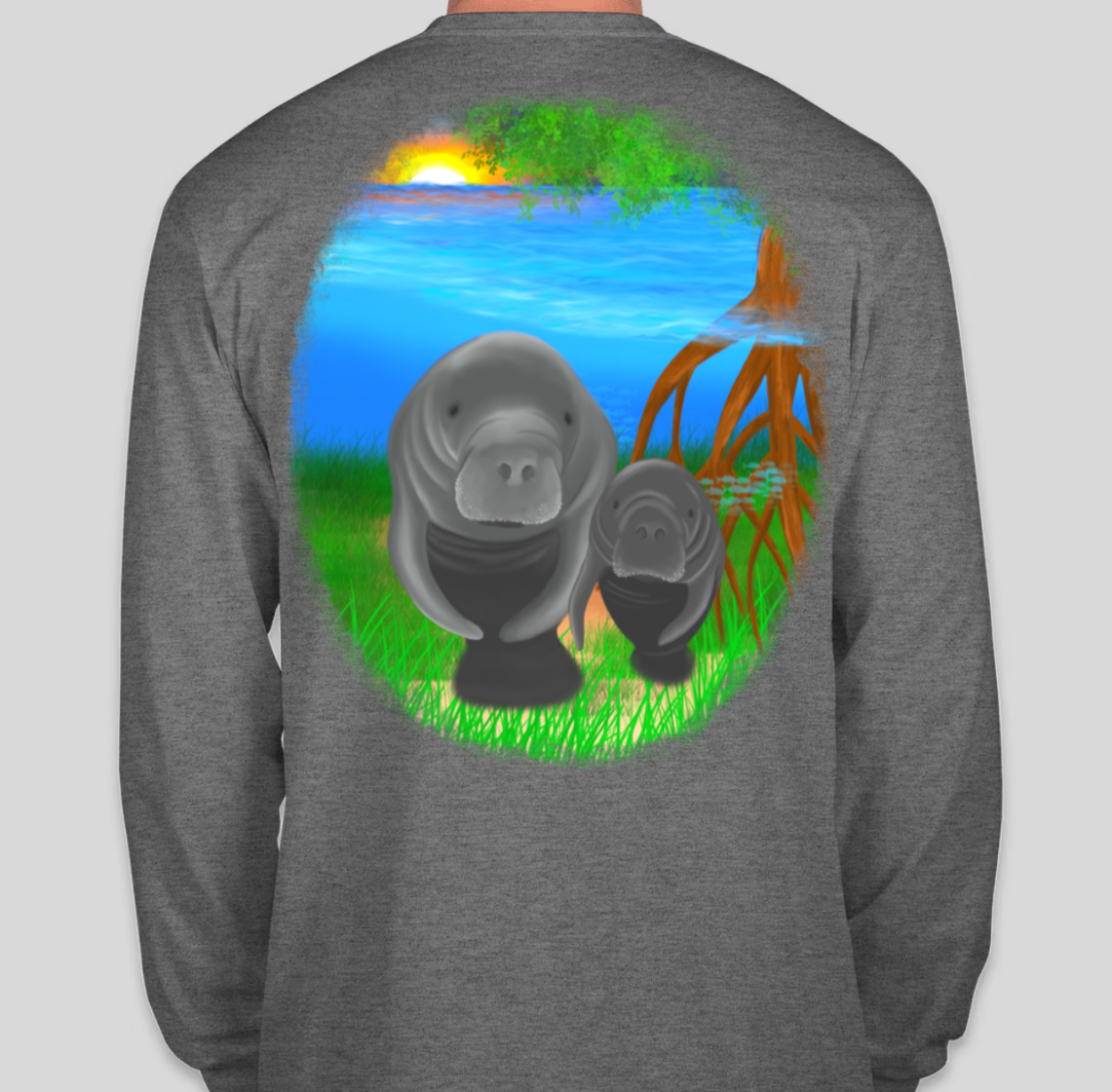 Sustainable - Grey Mangrove Manatee - Long Sleeve