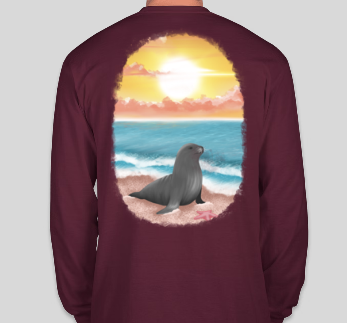 Sustainable - Coral Sunset Seal - Long Sleeve