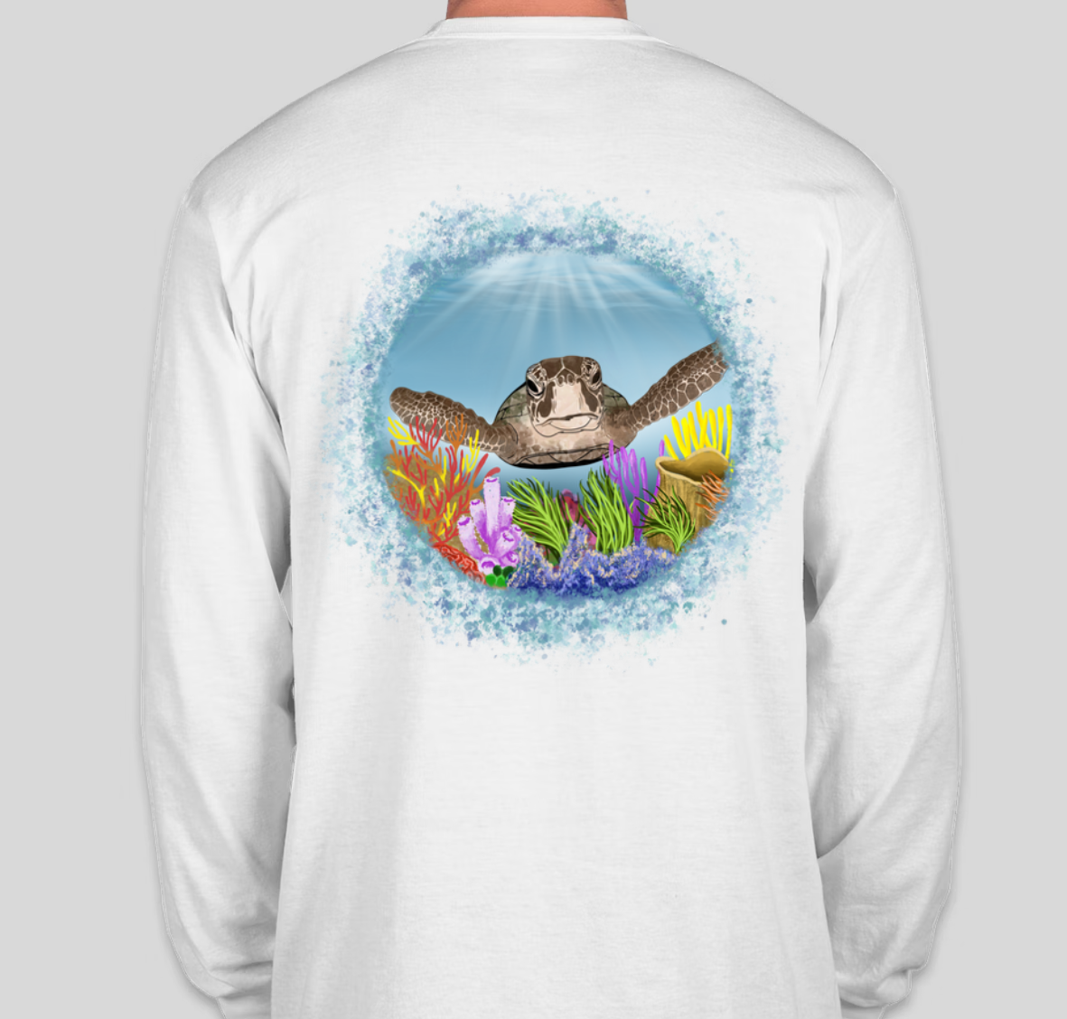 Sustainable - White Coral Turtle - Long Sleeve
